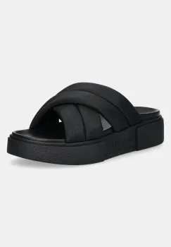 Tommy Jeans papuci FLATFORM SANDAL femei, culoarea negru, cu platforma, EN0EN02775 imagine