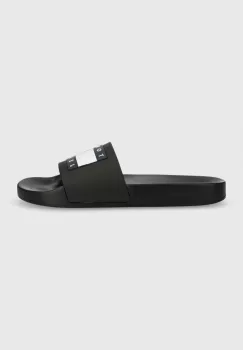 Tommy Jeans papuci POOL SLIDE ESS barbati, culoarea negru, EM0EM01191 imagine