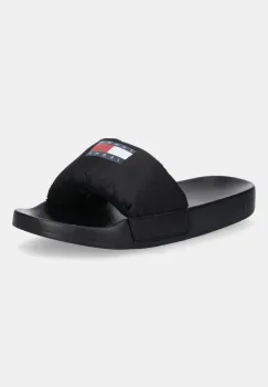 Tommy Jeans papuci TJW COMFY POOL SLIDE culoarea negru, EN0EN02854 imagine