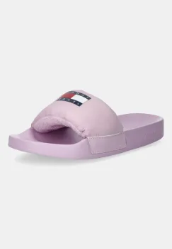 Tommy Jeans papuci TJW COMFY POOL SLIDE culoarea roz, EN0EN02854 imagine