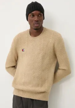 Tommy Jeans pulover barbati, culoarea maro, DM0DM19440 imagine