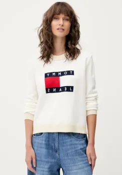 Tommy Jeans pulover culoarea bej, DW0DW20970 imagine