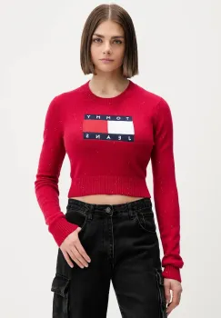 Tommy Jeans pulover culoarea bordo, DW0DW21690 imagine