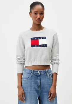 Tommy Jeans pulover culoarea gri, DW0DW21690 imagine