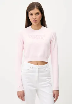 Tommy Jeans pulover culoarea roz, light, DW0DW22028 imagine
