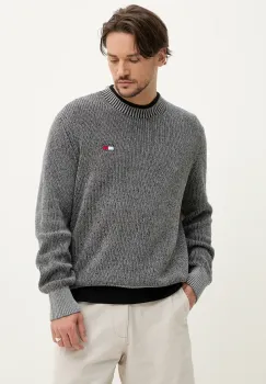 Tommy Jeans pulover de bumbac barbati, culoarea gri, light, DM0DM20923 imagine