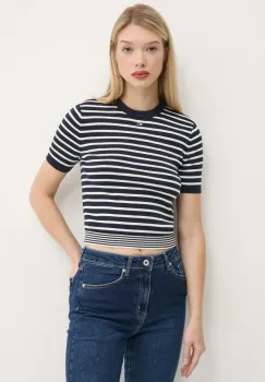 Tommy Jeans pulover de bumbac culoarea albastru marin, light, DW0DW19336 imagine