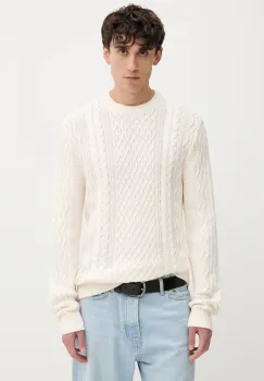 Tommy Jeans pulover de bumbac culoarea bej, light, DM0DM22101 imagine