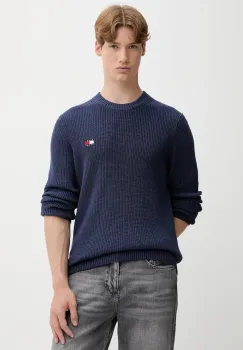 Tommy Jeans pulover de bumbac culoarea bleumarin, DM0DM21652 imagine