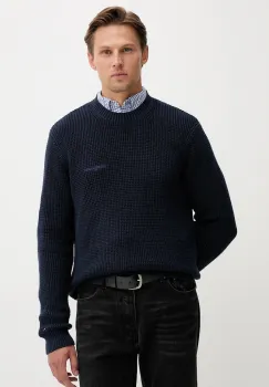 Tommy Jeans pulover de bumbac culoarea bleumarin, DM0DM22098 imagine