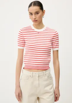Tommy Jeans pulover de bumbac culoarea galben, light, DW0DW19336 imagine