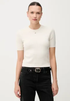 Tommy Jeans pulover de bumbac culoarea galben, light, DW0DW19336 imagine