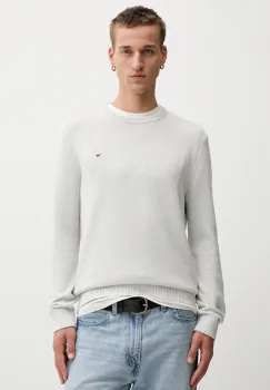 Tommy Jeans pulover de bumbac culoarea gri, light, DM0DM21787 imagine