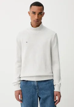 Tommy Jeans pulover de bumbac culoarea gri, light, DM0DM22096 imagine