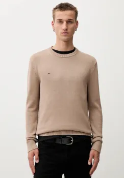 Tommy Jeans pulover de bumbac culoarea maro, light, DM0DM21787 imagine