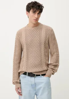 Tommy Jeans pulover de bumbac culoarea maro, light, DM0DM22101 imagine