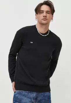 Tommy Jeans pulover de bumbac culoarea negru imagine