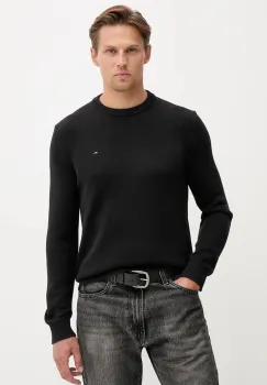 Tommy Jeans pulover de bumbac culoarea negru, light, DM0DM21787 imagine