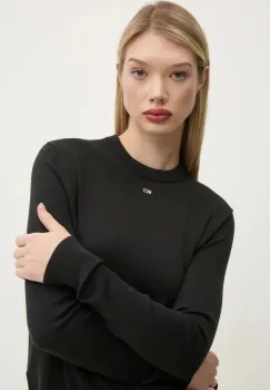 Tommy Jeans pulover de bumbac culoarea negru, light, DW0DW20159 imagine