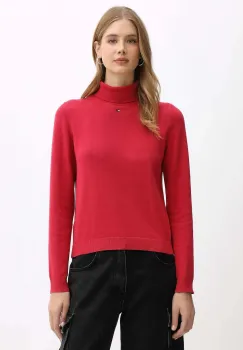 Tommy Jeans pulover de bumbac culoarea roz, light, cu guler, DW0DW21672 imagine
