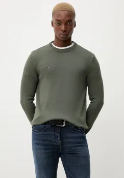 Tommy Jeans pulover de bumbac culoarea verde, light, DM0DM21787 imagine