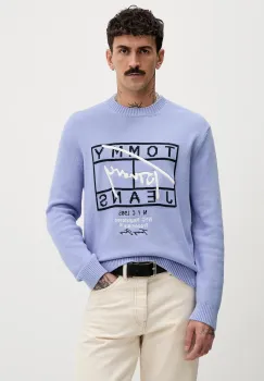 Tommy Jeans pulover de bumbac culoarea violet, DM0DM22401 imagine