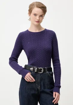 Tommy Jeans pulover de bumbac culoarea violet, light, DW0DW22165 imagine