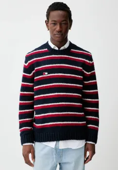 Tommy Jeans pulover din amestec de alpaca culoarea bleumarin, calduros, DM0DM22109 imagine