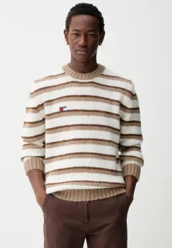 Tommy Jeans pulover din amestec de alpaca culoarea maro, calduros, DM0DM22109 imagine