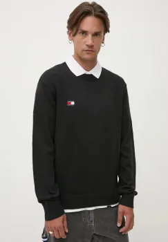 Tommy Jeans pulover din amestec de lana barbati, culoarea negru, DM0DM20706 imagine