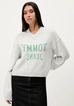 Tommy Jeans pulover din amestec de lana culoarea gri, DW0DW21711 imagine