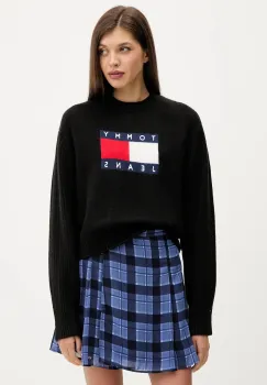 Tommy Jeans pulover din amestec de lana culoarea negru, light, DW0DW21782 imagine