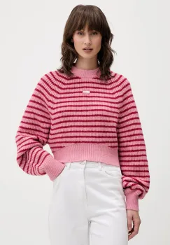 Tommy Jeans pulover din amestec de lana culoarea roz, DW0DW21677 imagine