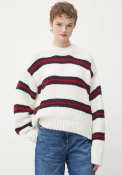 Tommy Jeans pulover din amestec de lana de alpaca femei, culoarea bej DW0DW21679 imagine