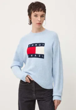 Tommy Jeans pulover din amestec de lana femei, light, DW0DW18681 imagine