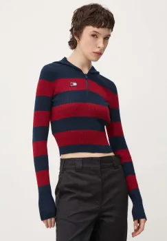 Tommy Jeans pulover femei, culoarea albastru marin, DW0DW18679 imagine