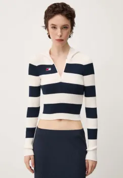 Tommy Jeans pulover femei, culoarea bej, DW0DW18679 imagine