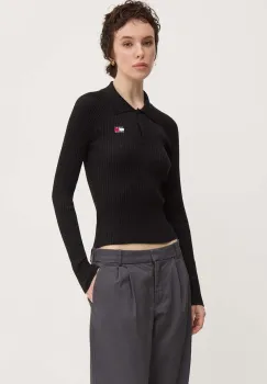 Tommy Jeans pulover femei, culoarea negru, light, DW0DW19803 imagine