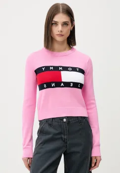 Tommy Jeans pulover pentru femei, din bumbac imagine