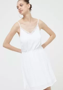 Tommy Jeans rochie culoarea alb, mini, evazati imagine