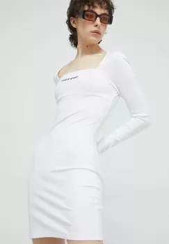 Tommy Jeans rochie culoarea alb, mini, mulata imagine