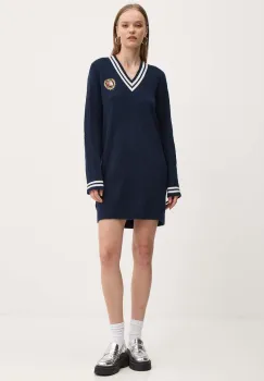 Tommy Jeans rochie culoarea albastru marin, mini, drept, DW0DW19810 imagine