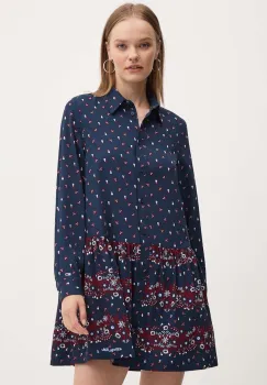 Tommy Jeans rochie culoarea albastru marin, mini, evazati, DW0DW18713 imagine