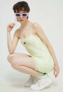 Tommy Jeans rochie culoarea galben, mini, mulata imagine