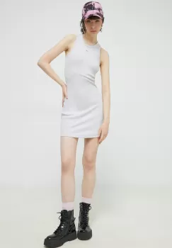 Tommy Jeans rochie culoarea gri, mini, mulata imagine