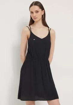 Tommy Jeans rochie culoarea negru, mini, drept imagine
