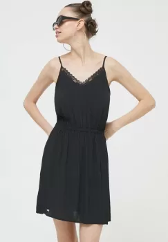 Tommy Jeans rochie culoarea negru, mini, evazati imagine