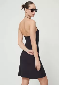 Tommy Jeans rochie culoarea negru, mini, evazati imagine