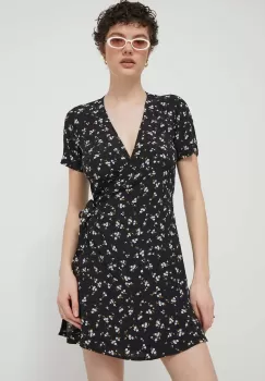 Tommy Jeans rochie culoarea negru, mini, evazati, DW0DW17941 imagine