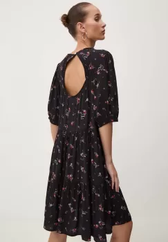 Tommy Jeans rochie culoarea negru, mini, evazati, DW0DW18602 imagine